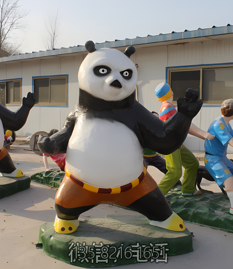 景观创意玻璃钢卡通动物装饰摆件玻璃钢功夫熊猫博鱼网页版