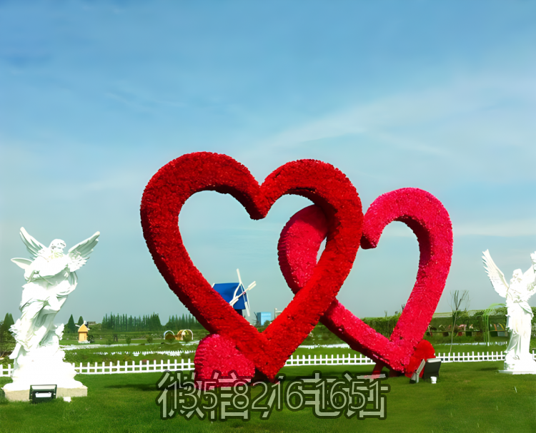 玻璃钢植绒爱心造型打卡博鱼网页版