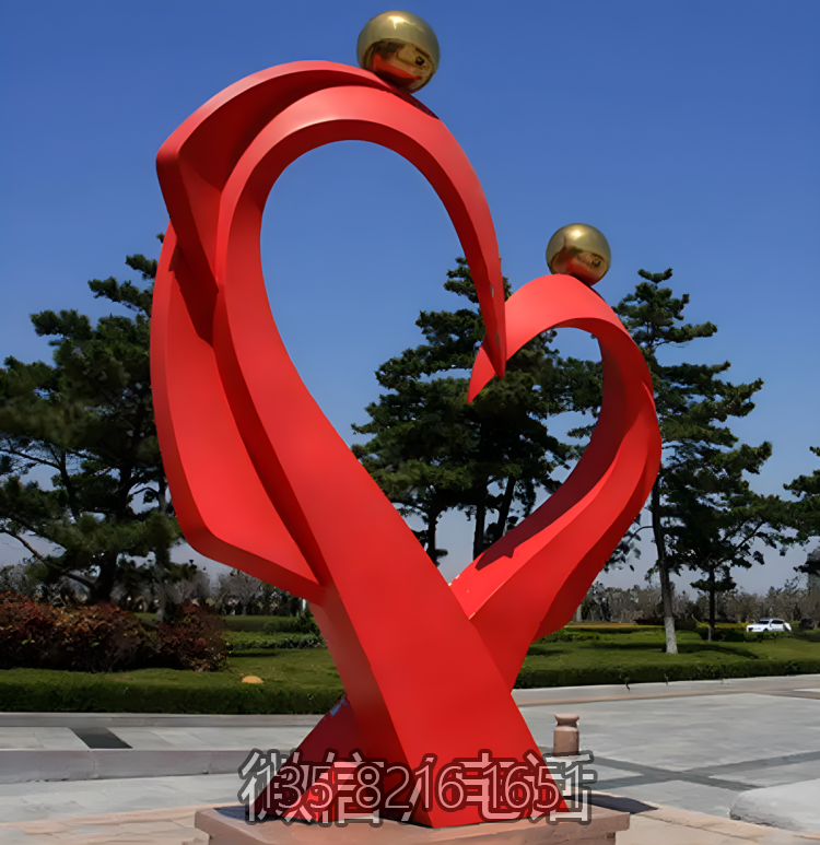 抽象手拉手人物爱心抽象不锈钢博鱼网页版