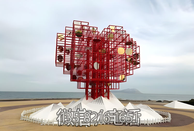 抽象不锈钢管组成的爱心景观博鱼网页版