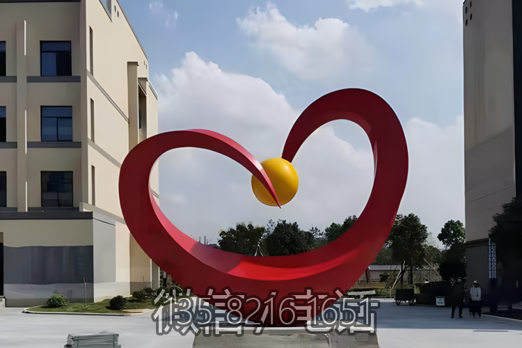 小区不锈钢抽象爱心造型景观博鱼网页版