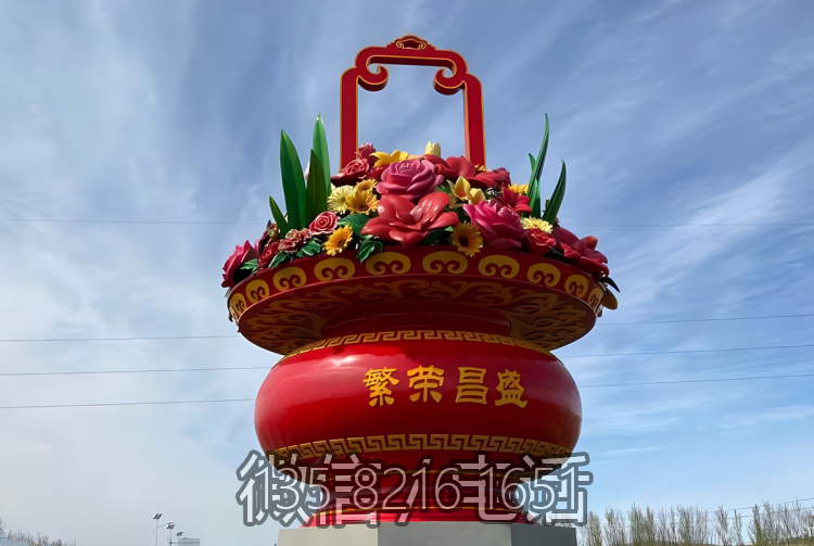 定制玻璃钢大型花篮博鱼网页版户外天安门广场公园花篮博鱼网页版