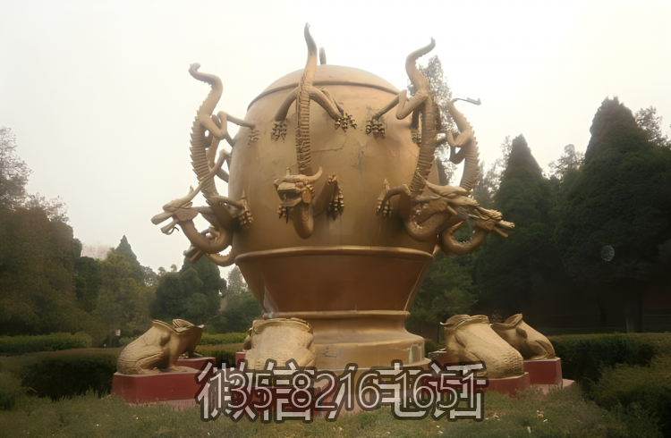 纯铜铸造地动仪景观铜雕