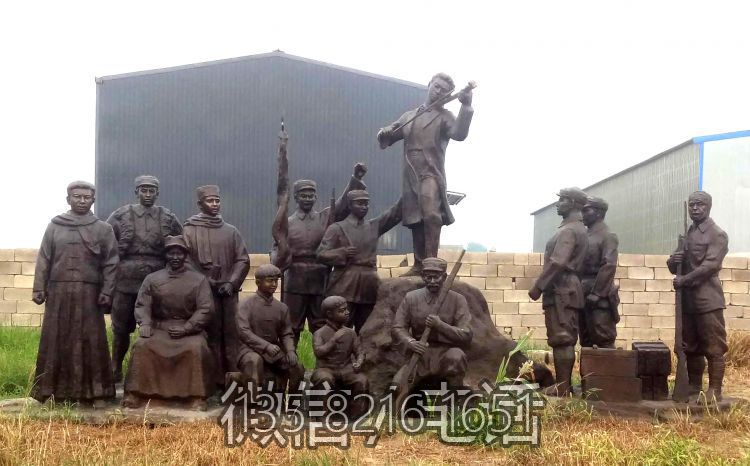 纯铜铸造红色文化博鱼网页版人物群