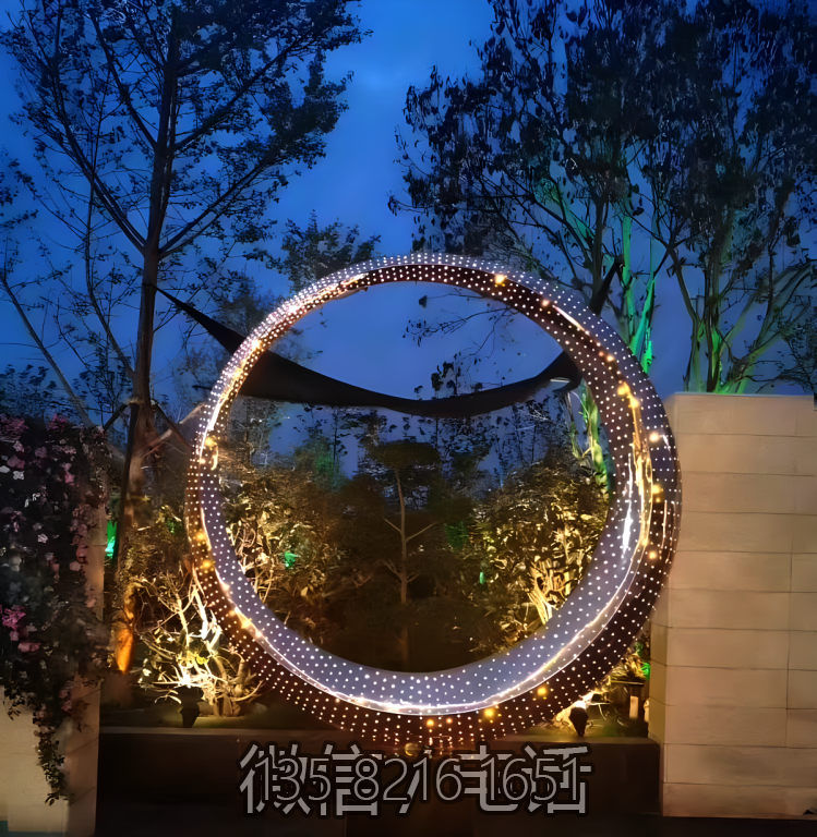 庭院园林镂空不锈钢发光圆环博鱼网页版 庭院园林镂空不锈钢发光圆环博鱼网页版