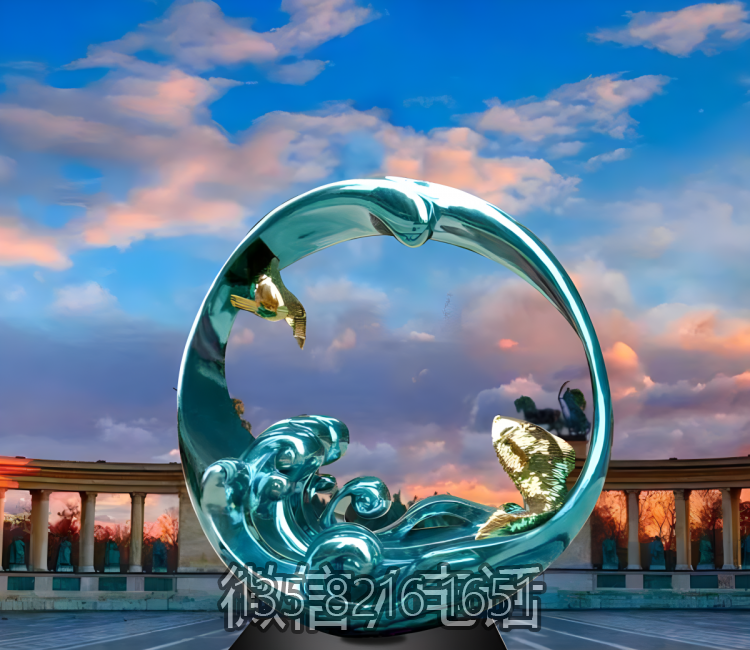 圆环博鱼网页版-城市街道创意不锈钢彩绘镜面抽象绿色圆环博鱼网页版 圆环博鱼网页版-城市街道创意不锈钢彩绘镜面抽象绿色圆环博鱼网页版