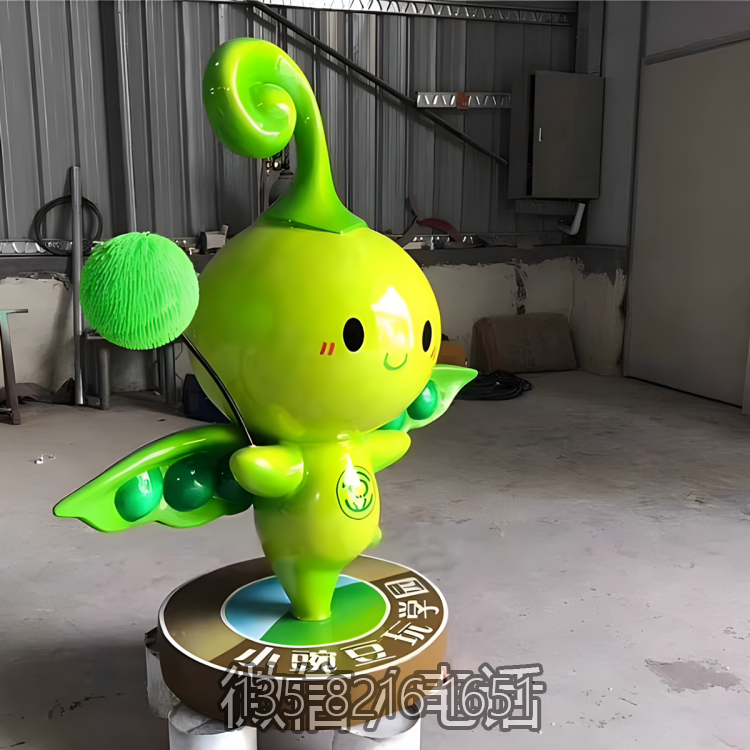 玻璃钢卡通豌豆公仔