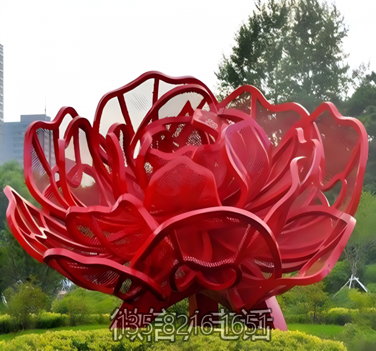 不锈钢网格镂空玫瑰花景观博鱼网页版