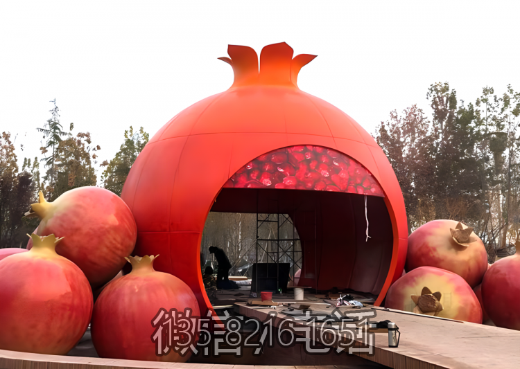 玻璃钢仿真石榴博鱼网页版&石榴造型屋子