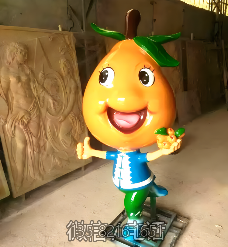 玻璃钢卡通枇杷公仔