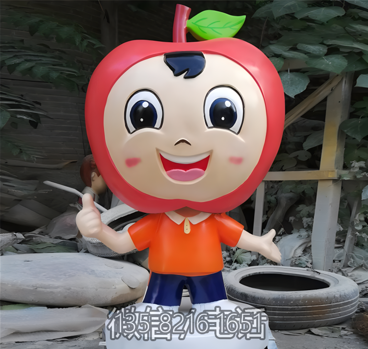 玻璃钢卡通苹果水果博鱼网页版公仔 玻璃钢卡通苹果水果博鱼网页版公仔