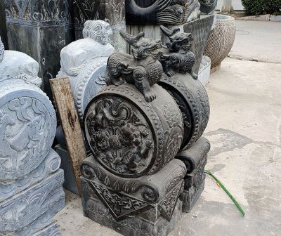 别墅庭院大门抱鼓石门墩