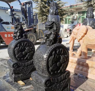 青石仿古石门墩