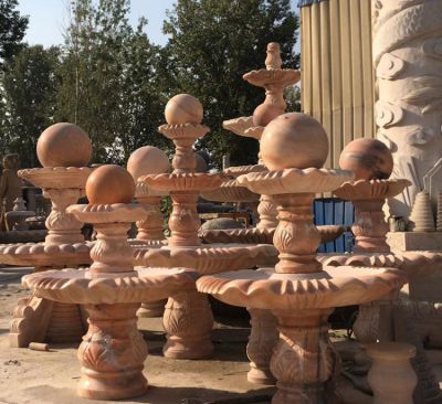 小型风水球石雕水钵摆件