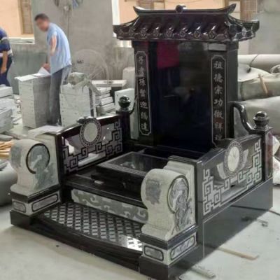 中国黑墓碑墓地石雕