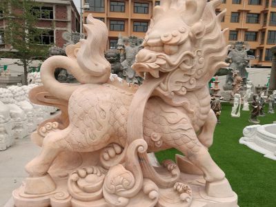 景区摆放晚霞红浮雕麒麟博鱼网页版