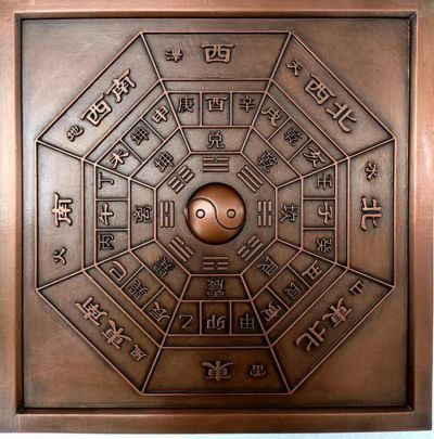 太极八卦铜浮雕