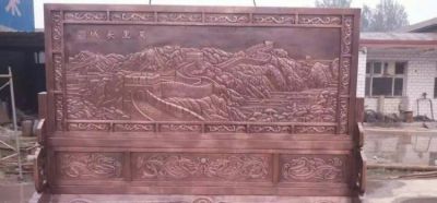 万里长城锻铜浮雕装饰画