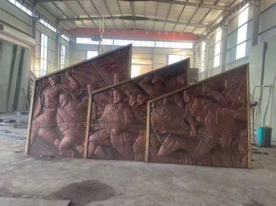 紫铜抗战主题人物浮雕