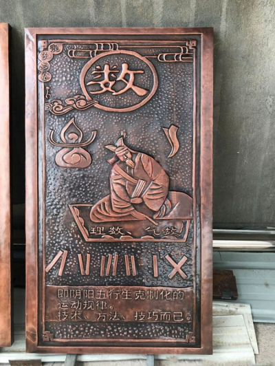 六艺紫铜浮雕之“数”