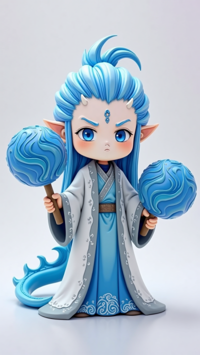 双手拿锤的Q版卡通敖丙博鱼网页版