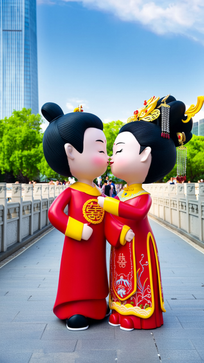 接吻的古代新郎新娘博鱼网页版