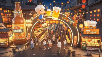 美食街玻璃钢发光门头