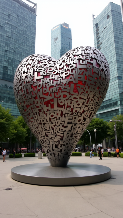 字面拼接镂空爱心不锈钢博鱼网页版