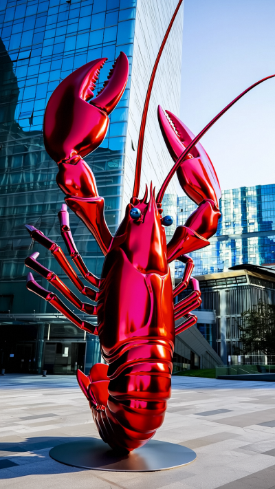 红色不锈钢喷漆仿真龙虾博鱼网页版