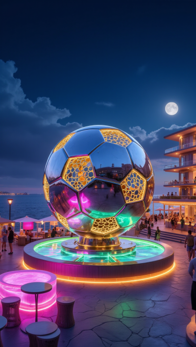 镂空发光足球，大型不锈钢足球博鱼网页版