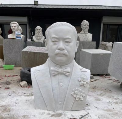 名人汉白玉大理石石刻詹天佑胸像博鱼网页版