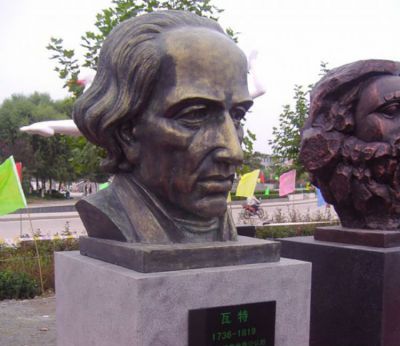 花园景观玻璃钢仿铜名人头像瓦特博鱼网页版