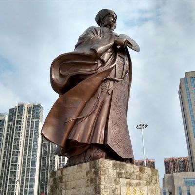 城市广场大型人物铜像，古代历史名人诸葛孔明诸葛亮博鱼网页版