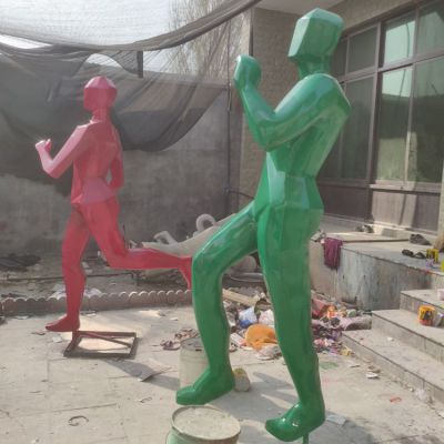 操场体育景观玻璃钢几何创意抽象跑步人物博鱼网页版