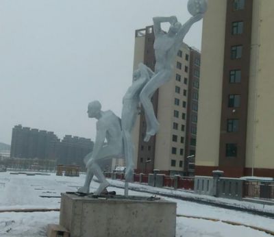 广场景观摆件不锈钢抽象打篮球的运动人物博鱼网页版