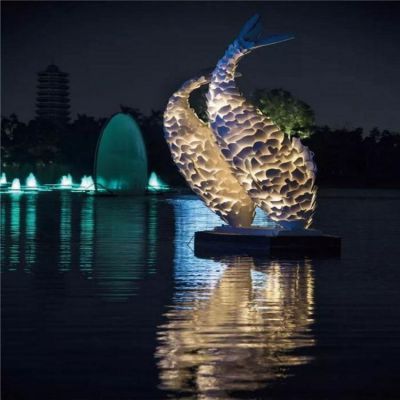 不锈钢镂空发光鲤鱼景观博鱼网页版