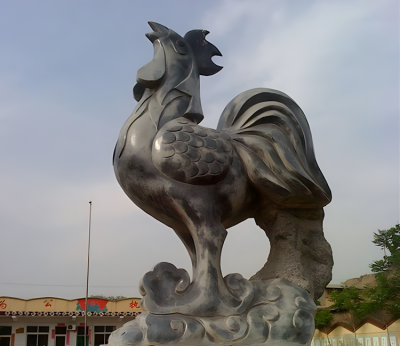 城市景观大型动物景观摆件大理石青石石雕大公鸡博鱼网页版