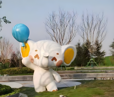 园林景观玻璃钢卡通动物景观摆件手拿气球的大象博鱼网页版