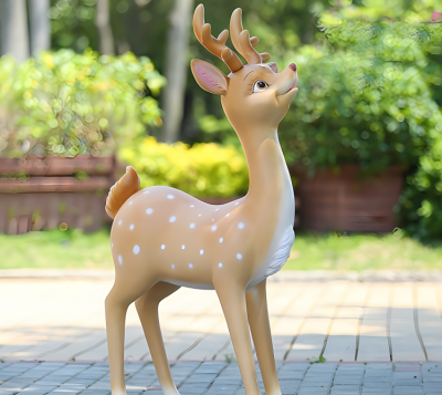 公园绿化动物景观摆件玻璃钢卡通动物摆件梅花鹿博鱼网页版