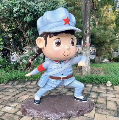 玻璃钢卡通八路军小品人物博鱼网页版