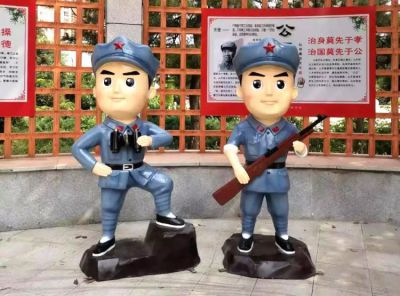 玻璃钢八路军战士博鱼网页版摆件
