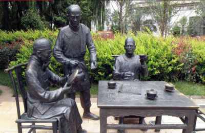 纯铜喝茶的清朝人物博鱼网页版