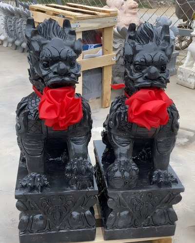 别墅门口装饰古建筑摆件镇宅辟邪一对玻璃钢麒麟博鱼网页版