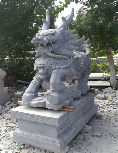 墓地摆件青石石雕辟邪神兽麒麟博鱼网页版