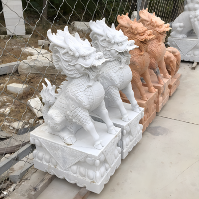 庭院小区大理石石雕神兽麒麟博鱼网页版