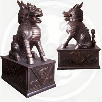 别墅小区门口大型招财辟邪神兽摆件铜麒麟博鱼网页版