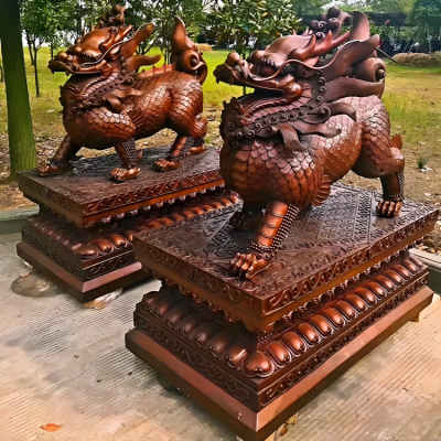 工厂大门摆件铜雕招财辟邪麒麟博鱼网页版