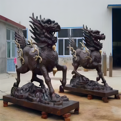 公园广场大型神兽铜麒麟博鱼网页版