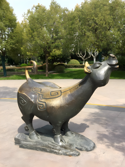 丑牛铸铜十二生肖动物铜雕