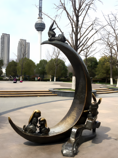 卯兔铸铜十二生肖动物铜雕